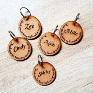 Key Ring 5cm Circle Engraved (per 10)