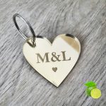 Laser Cut Mirror Gold Key Chain