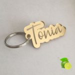 Laser Cut Mirror Silver Key Chain