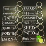 Laser Cut Perspex Color or Clear Key Chain