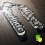 Laser Cut Perspex Names Key Chain