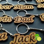 Laser Cut Wooden Name Key Chain