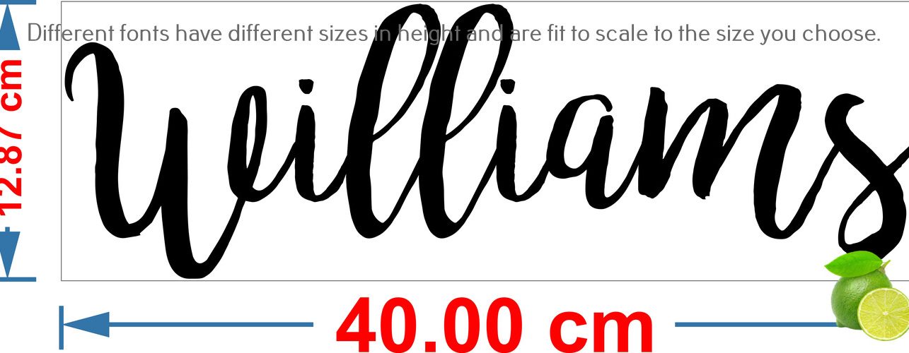 Font Sample 40cm Long