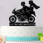 Motorcycle Biker Wedding Cake Topper