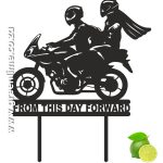 Motorcycle Biker Wedding Cake Topper 2