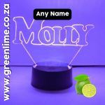 LED Base Name Light Engraved